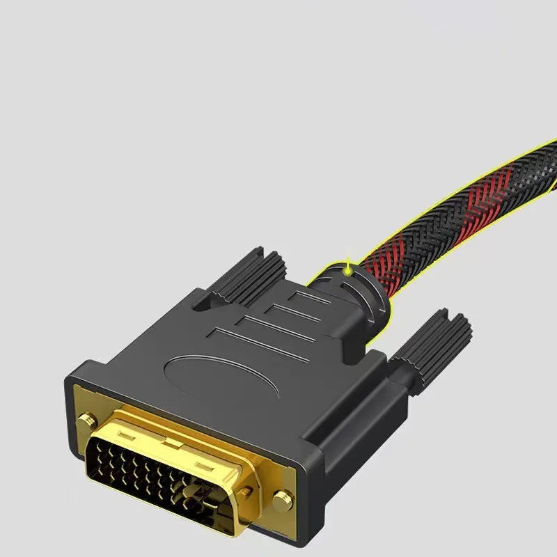 Фото Высокоскоростной кабель DVI-DVI 1,5 м, 1080p, 24+1 контакт, позолоченный штекер-штекер, для проектора, подключения компьютерного сигнала, модель E4 №4