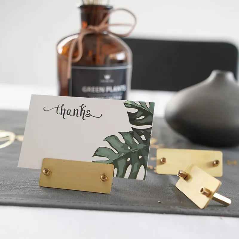 

Креативная фотооткрытка, фотопапка, подставка для визиток, подставка для визиток в скандинавском стиле, ретро, латунная подставка для карт