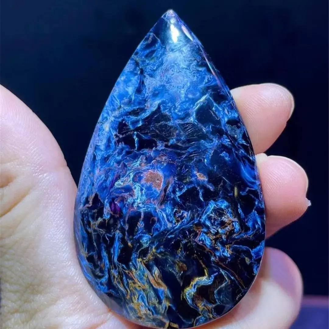 

Подвеска из натурального синего пьестерсита, ювелирные изделия для женщин, женщин, мужчин, подарок на удачу с красотой, энергетические кристаллы, бусины 61x32x7 мм, камень из драгоценных камней AAAAA