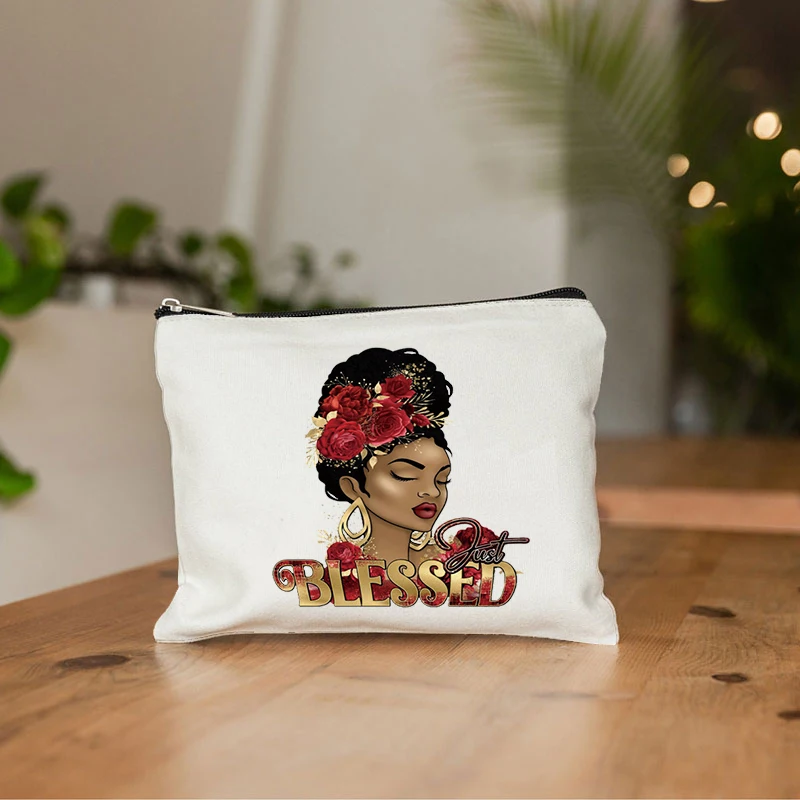 

Fashion Printing Letter Makeup Bag Cute Makeup Pouch Cosmetic Organizer Travel Cosmetics Bag European and American Women's New