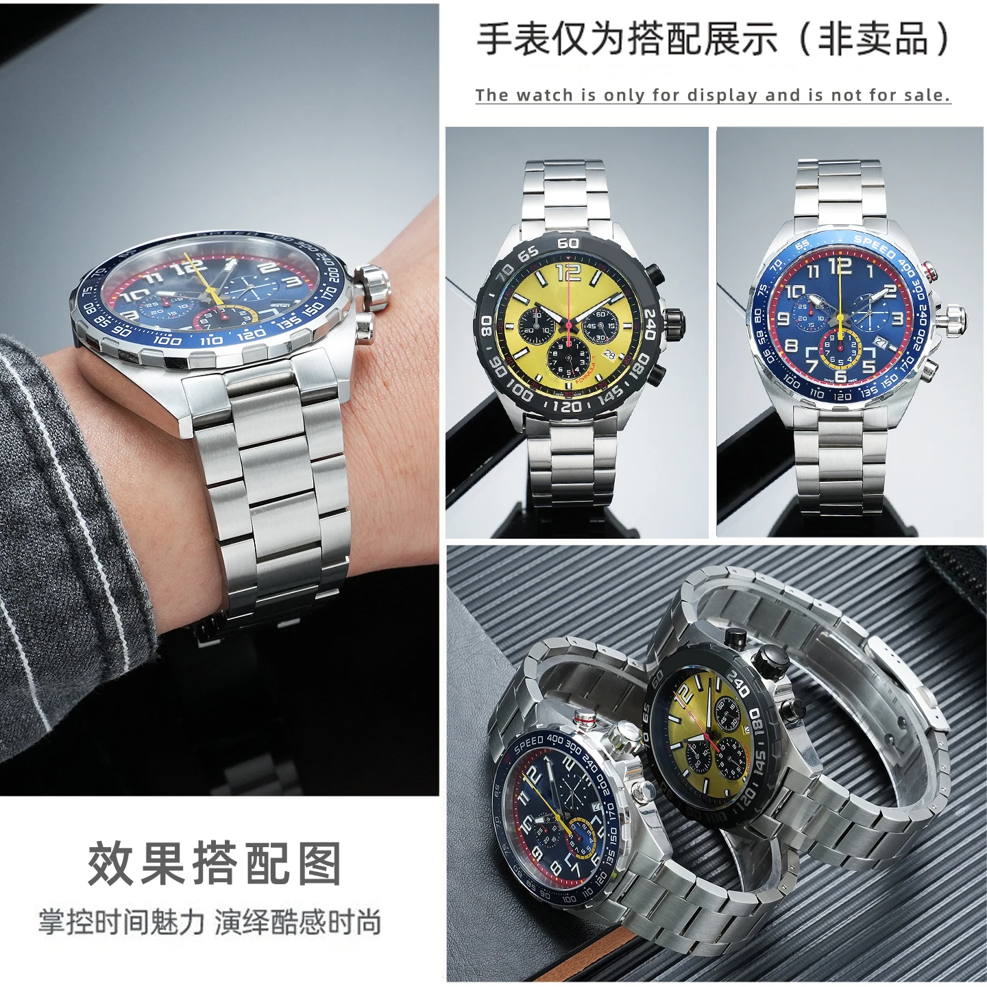 Фото Металлический браслет для часов TAG HEUER Formula 1 Gulf Oil, 21,5 мм, CAZ101, из нержавеющей стали, в стиле F1 Bull. №5