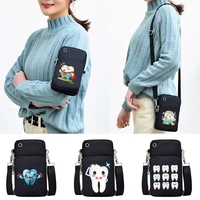 mobile phone bag protective case shoulder bags teeth print sport arm bags 2022 universal for samsungiphonehuaweixiaomi redmi