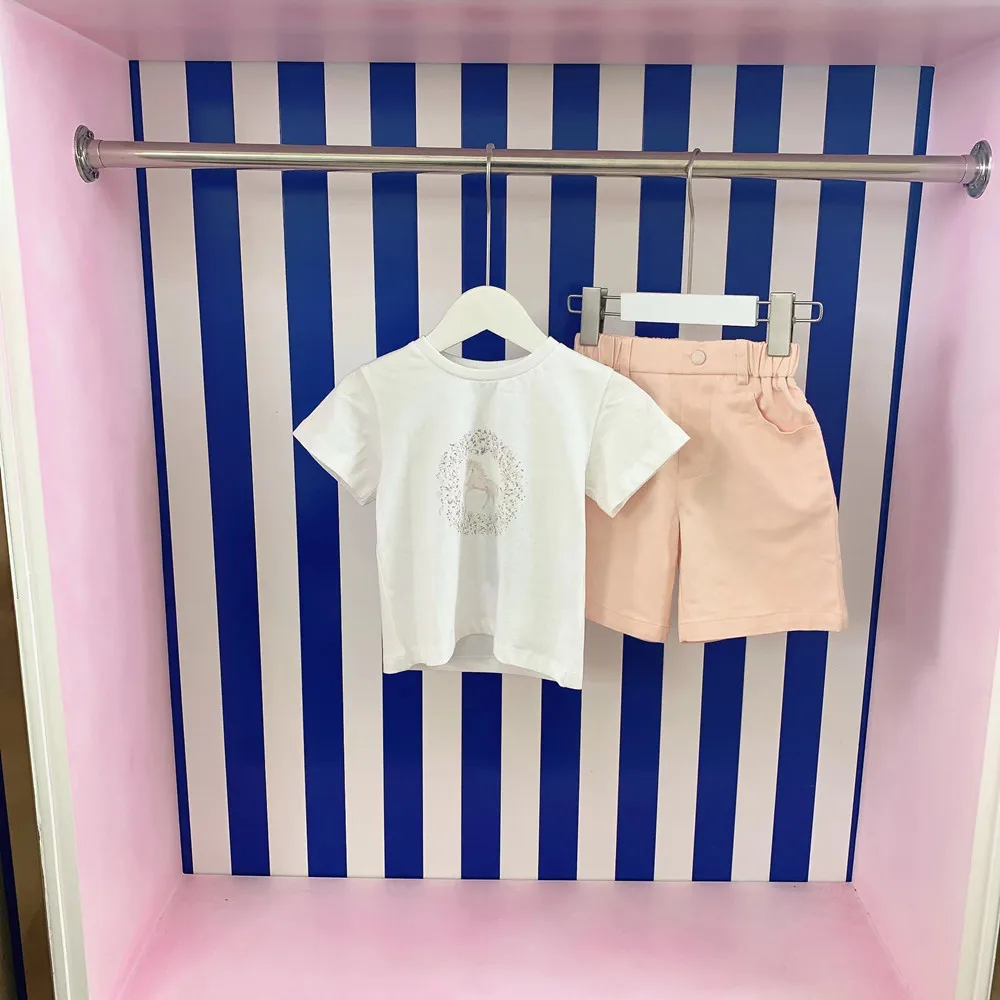 

Baby Boys Summer Clothing 2022 Children Short Sleeve Girls Suit Cartoon Cotton T-shirt Shorts 2 Piece Set Designer Kids Clothes