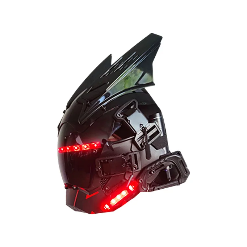 

Dress up Cyberpunk Mask Racing Helmet Coslay Fashion Motorcycle Motobiker The knight Light Street Snap Masks Props For Women Men