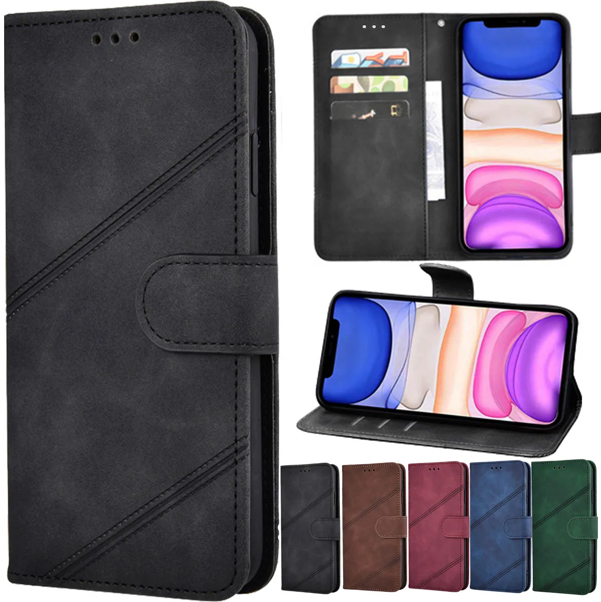 

Luxury Wallet Case For Vivo S17 Pro S17e t T2 T2X V25e V27e V29 Lite X90s Y02A t Y100A Y11 2023 Y27 Y35m Y36 Y53t Leather Cover