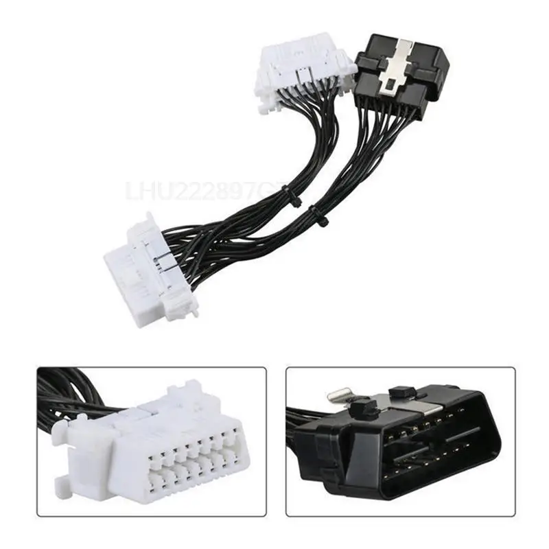 

NEW Car OBD2 one point two extension cable OBD 2 extension cable OBD 16PIN one drag two transfer cable
