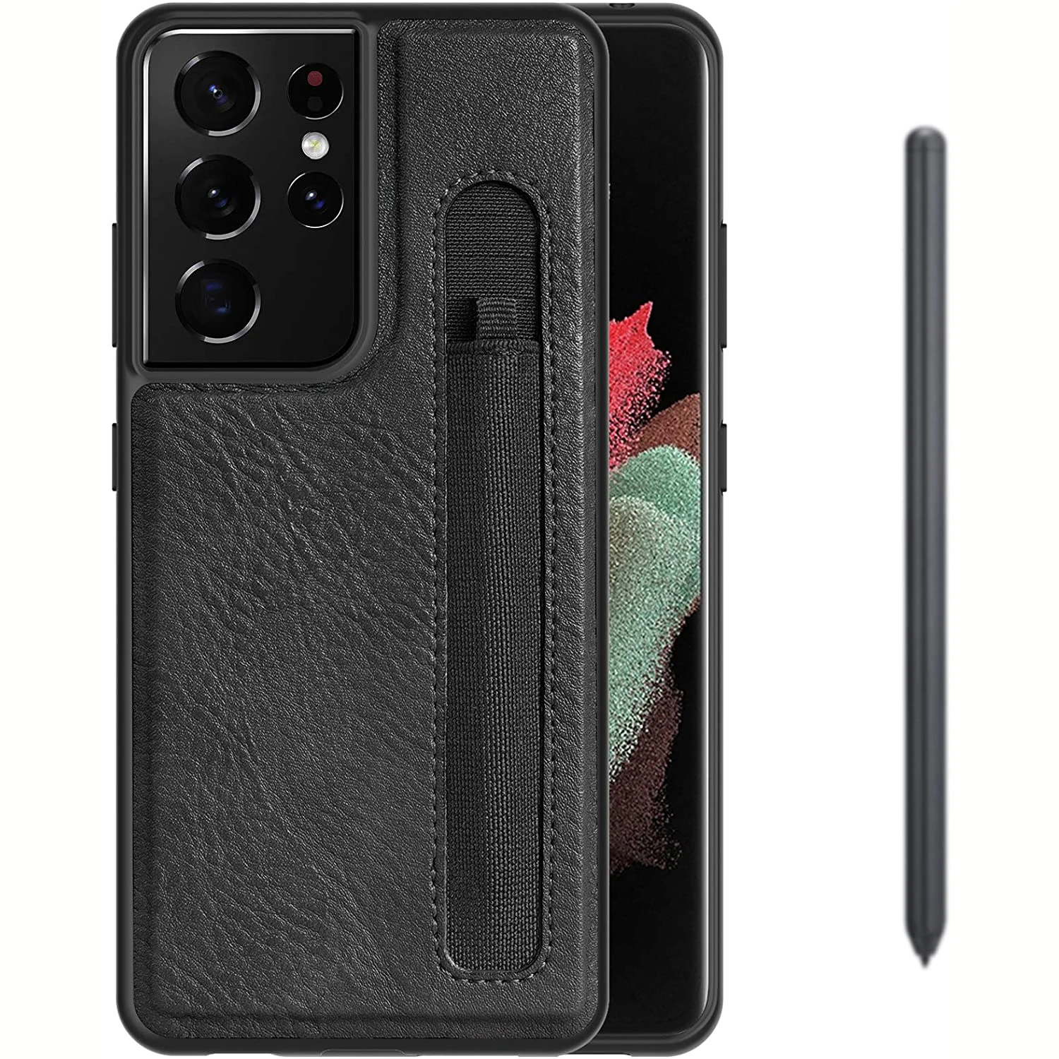 

Stylus Pen socket S Pen Slot Case For Samsung Galaxy S21 S22 Ultra Original Nillkin Aoge Leather Back Cover With pocket Holder