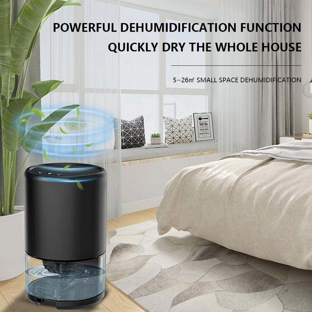 

Mini Dehumidifier Quiet Moisture Remove Machine Auto-Off Moisture Absorbing Machine Colorful LED Light Air Purification for Home