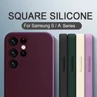 Чехол из жидкого силикона для Samsung Galaxy S22 S21 S20 Ultra Plus FE A72 A71 A52 A51 A32 4G