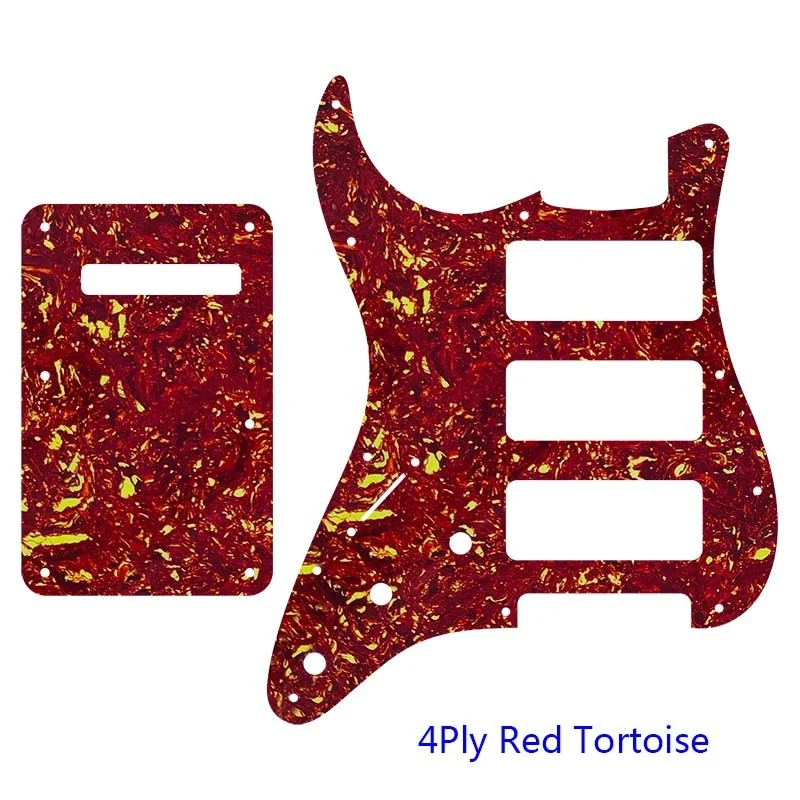 

Great Quality Parts 3 P90 Strat Guitar Pickguard For Left Handed US 11 Screw Holes Strat 3 P90S Humbucker & Back Plate
