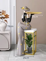 nordic home decor girl sculpture art abstract figure statues large floor tray decoration living room porch end table side tables