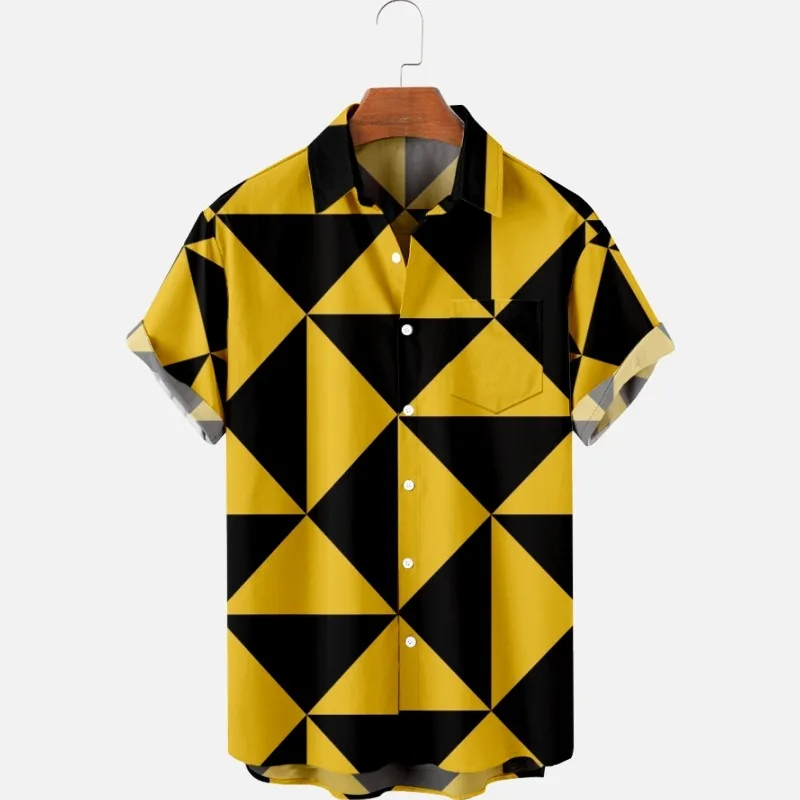 

New Summer Short Sleeved Mens Shirt 3D Printed Multi Color Man Casual Loose Oversized Shirts