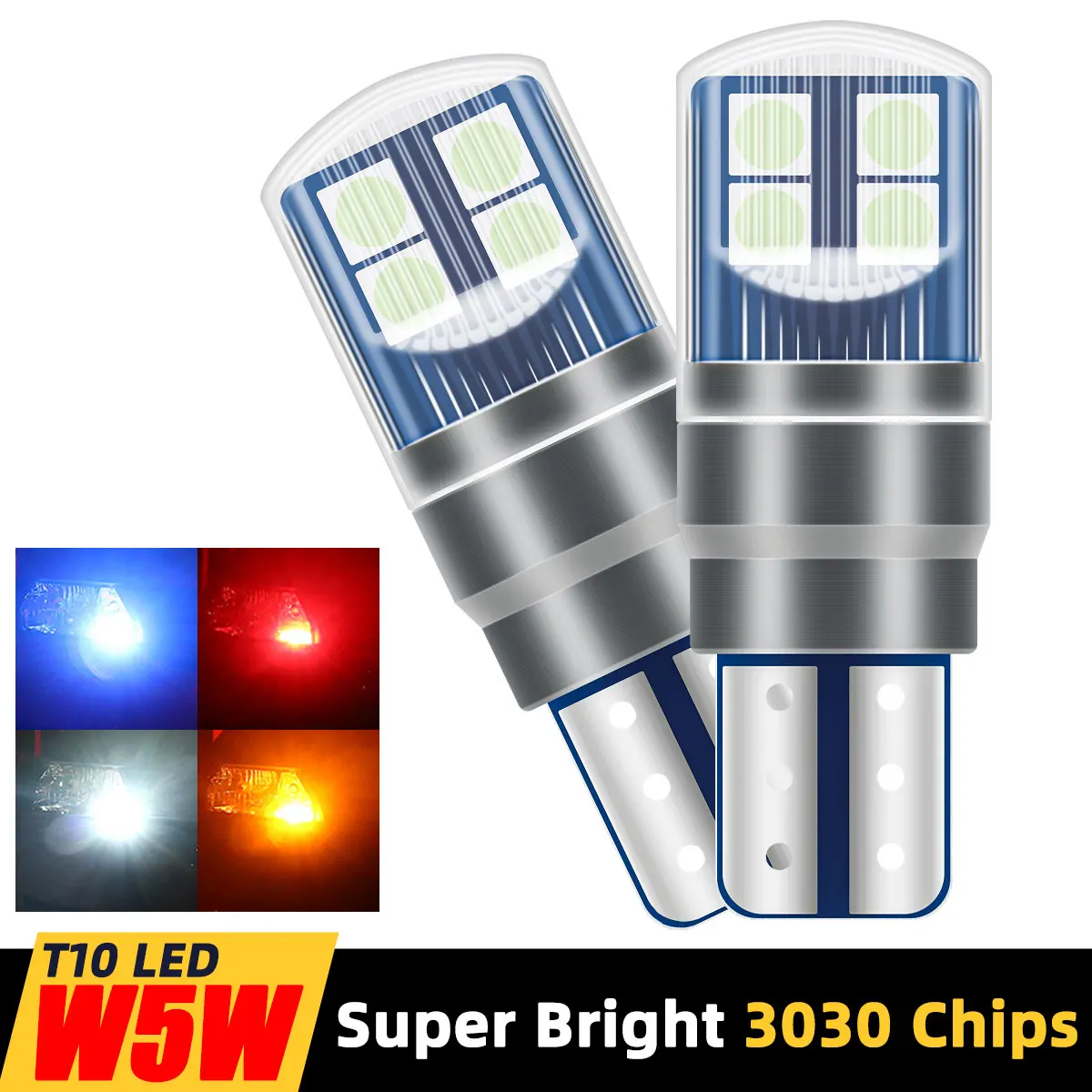 2 шт. Автомобильные светодиодные лампы T10 W5W