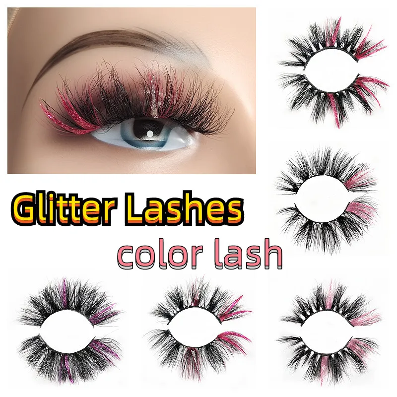 

Новые Накладные ресницы из норки, цветные ресницы, новый дизайн, пушистые блестящие ресницы, натуральные полоски, ресницы для макияжа для же...