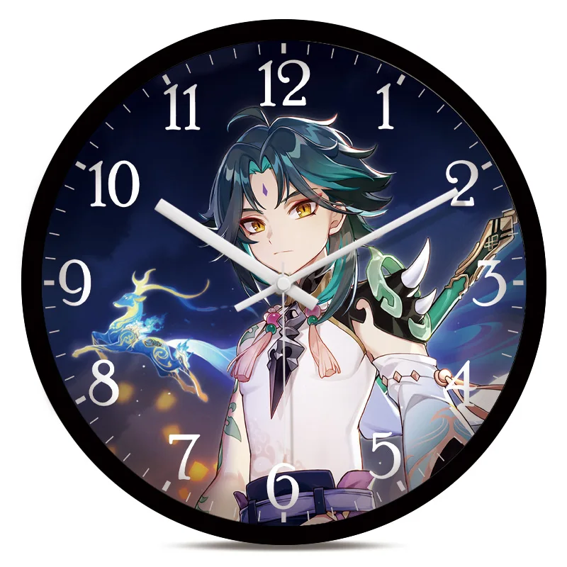 

Game Genshin Impact Venti Klee Xiao Decorative Clock Student Project HuTao KeQing Wall Silent clock Game Themed Characters Gifts