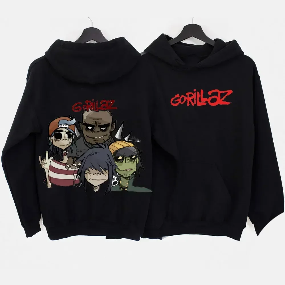 Фото Новые толстовки и свитшоты, толстовки с принтом рок-группы Gorillaz, толстовка Y2k, хип-хоп, большие пуловеры в стиле Харадзюку, одежда унисекс №1