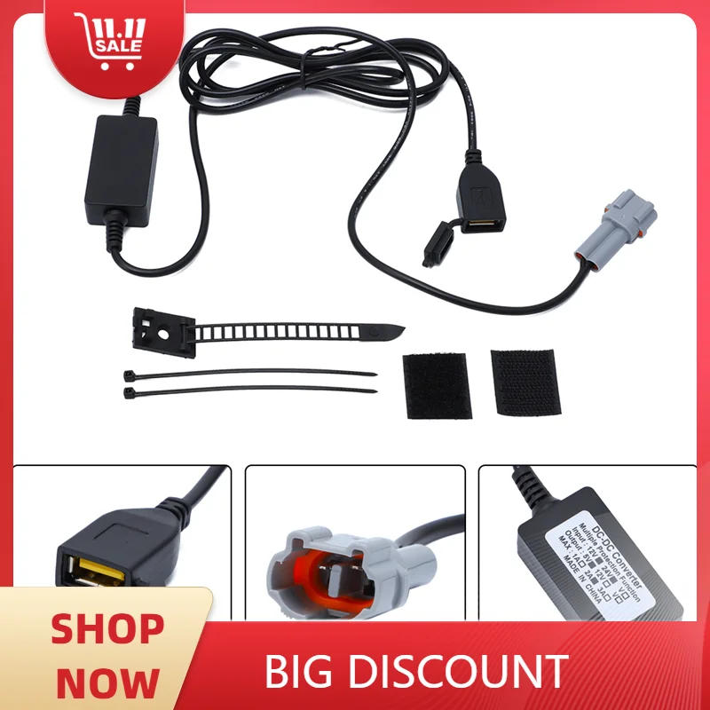 

MT07 MT09 USB-зарядное устройство, выход постоянного тока 2 А, вход 5 В, 12 В/24 В, конвертер Plug and Play для Yamaha MT 07 FZ07 FZ09 Tracer XSR700 Auxiliary