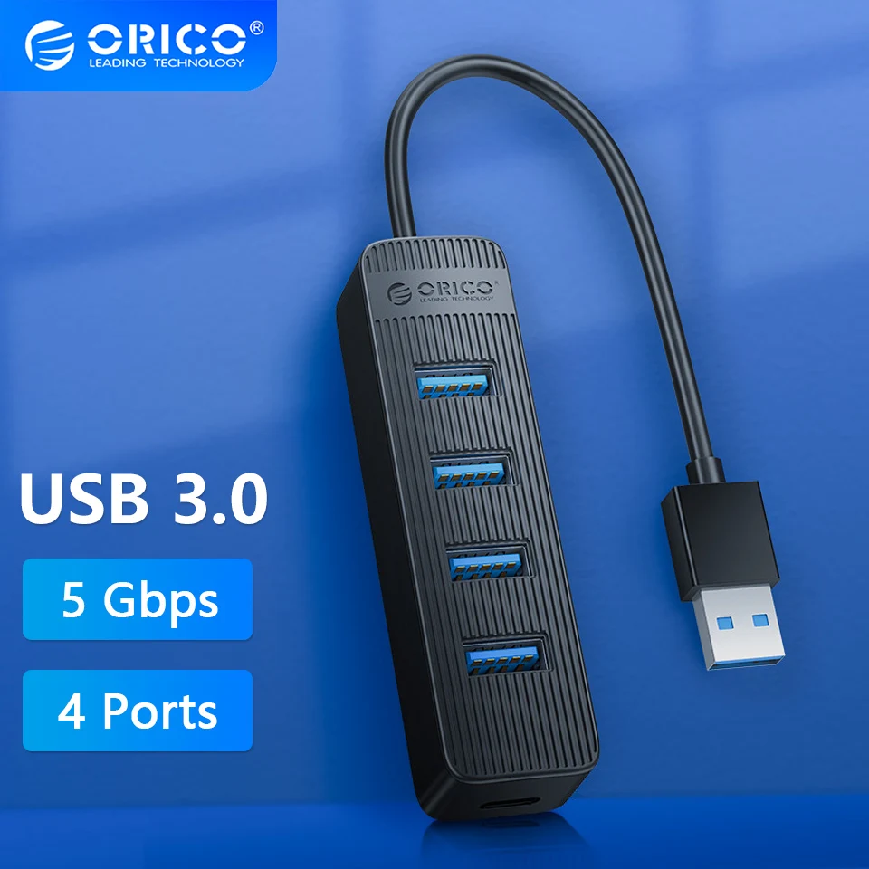 

USB-разветвитель ORICO с 4 портами USB 3,0 и портом питания Type-C