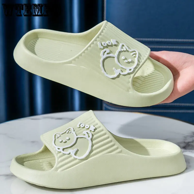 WTEMPO Summer Slippers Bathroom Platform Non-Slip Home Cartoon Flip Flops Beach Women Sandals Slides Indoor Outdoor Dropshipping