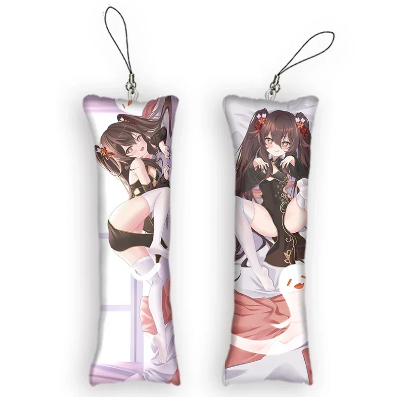 Модный милый аниме мини-брелок Dakimakura Genshin Impact Hu Tao маленькая подушка кулон сумка