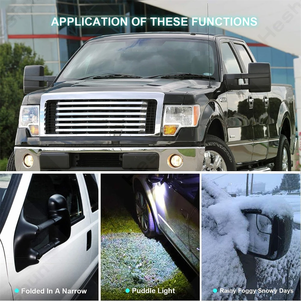 Раздвижное буксировочное зеркало для 2007 2008 2009 2010-2014 Ford F-150 Series F150 Raptor боковое с