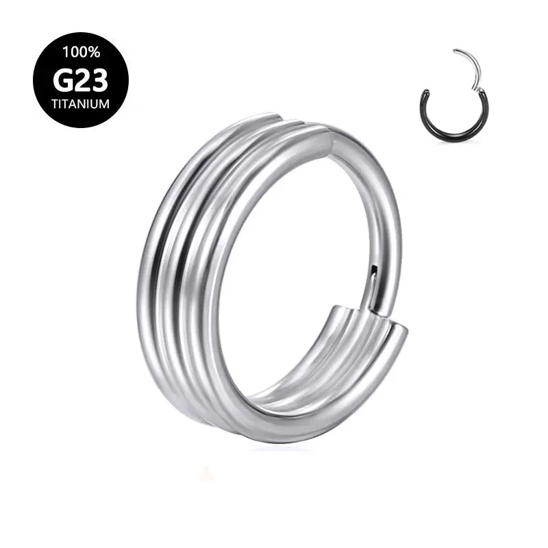 

ASTM F136 G23 Titanium Moon Opal Daith Earrings Septum Segment Nose Rings Cartilage Tragus Helix Piercing Jewelry 16G