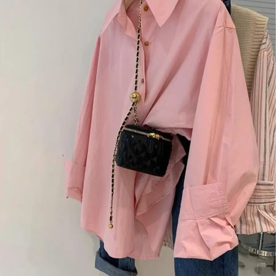 Retro Hong Kong Sle Cotton Loose Shirts Women Spring and Autumn New French sle Design Sense Sun Protection Shirt Ou...