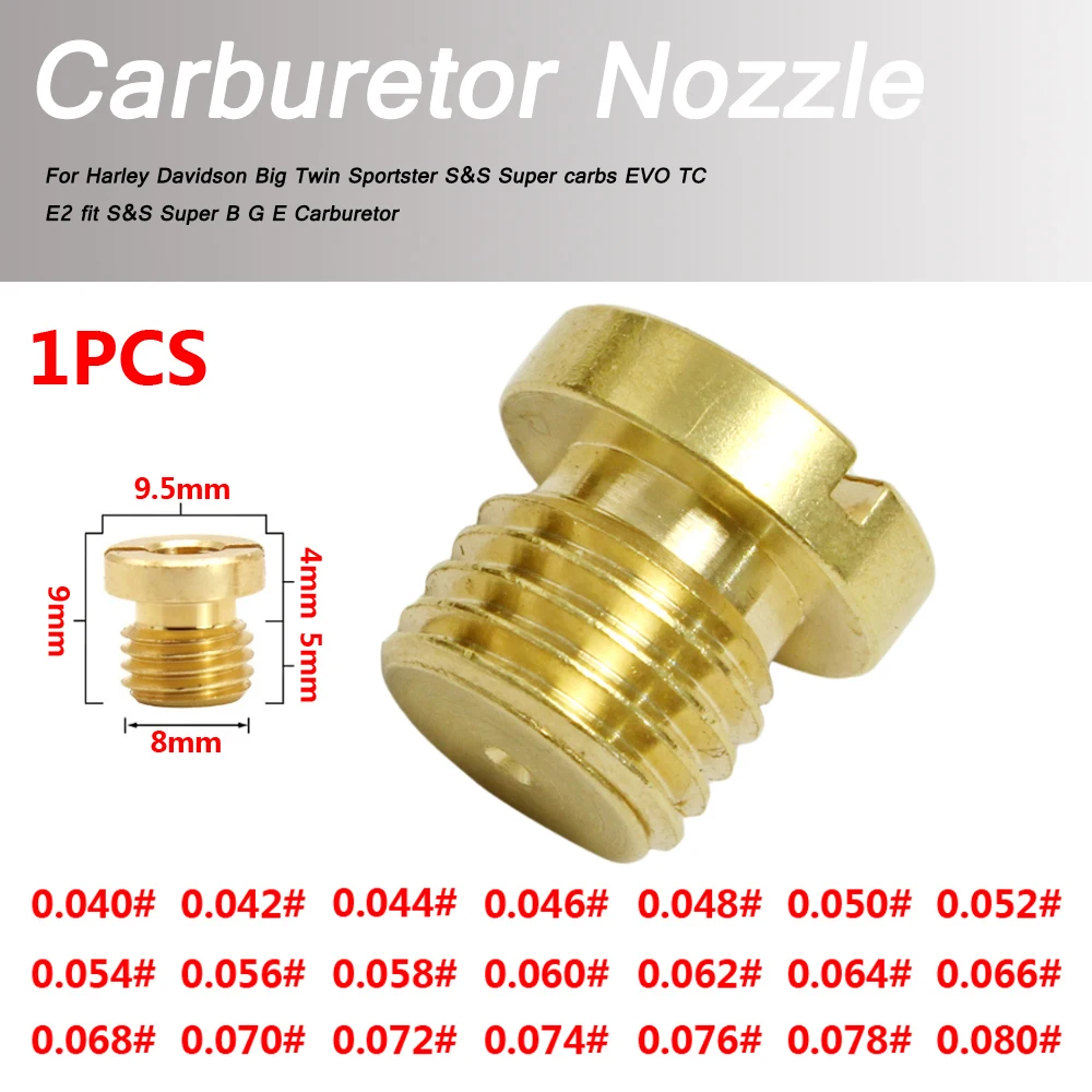

1 шт. для Harley Davidson Big Twin Sportster S&S Super carbs EVO TC E2 подходит для S&S Super B G E Карбюратор Main Jet Металлическая главная насадка