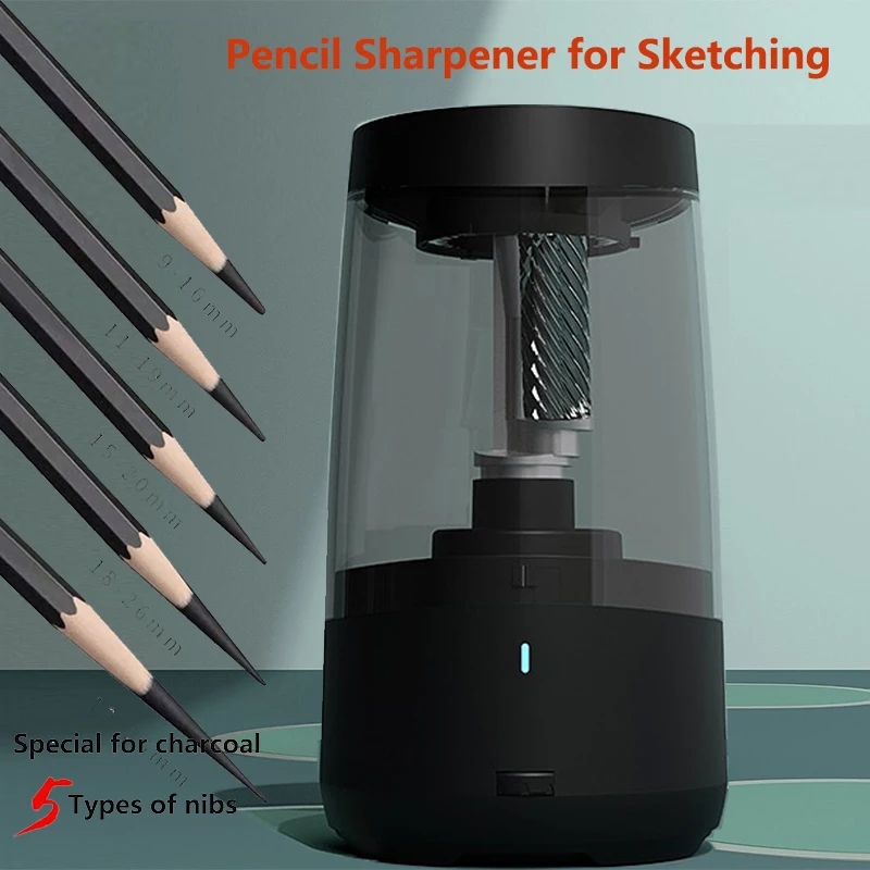 

Sketch Charcoal Pencils Electric Pencil Sharpener Plug-in Power Hole Switch Art Students Supplies Automatic Pencil Sharpener