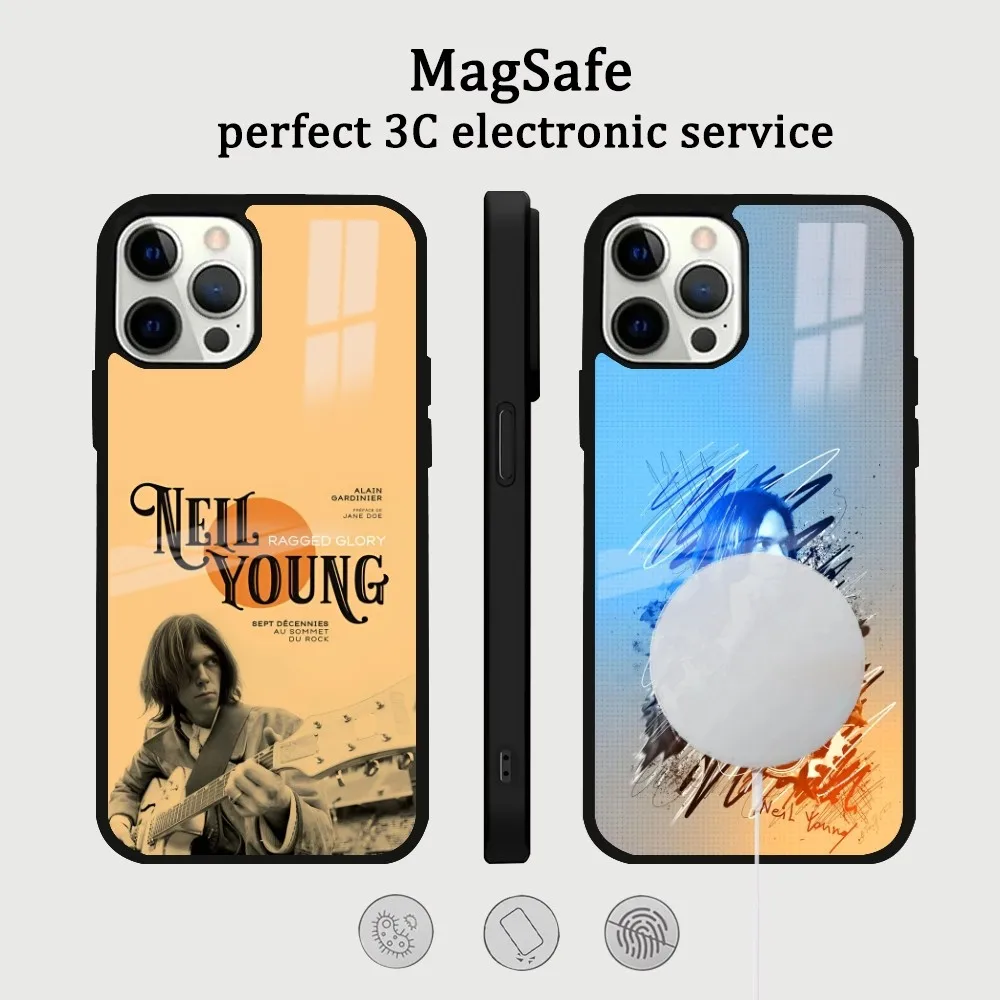 Чехол для телефона N-Neil Y-Young в стиле хип-хоп iPhone 16 15 14 13 12 11 Pro Max Plus Mini Magsafe Mirror
