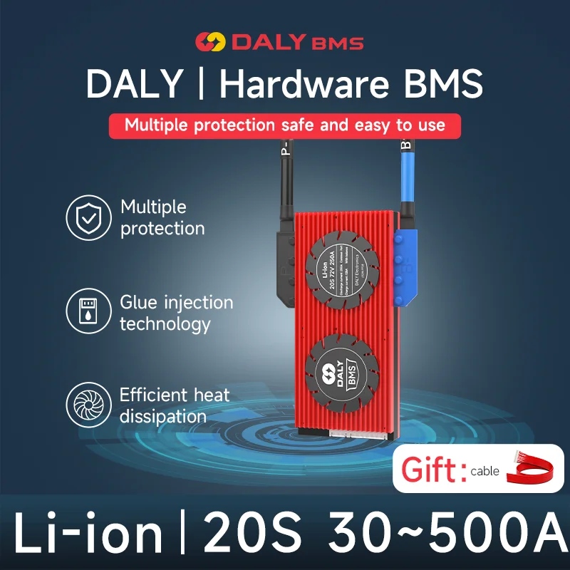 

Daly Li-ion BMS 20S 72V 30A 40A 50A 60A 80A 100A 120A 150A 200A 250A 300A 400A 500A Protection Board For 3.7V Li-ion Battery