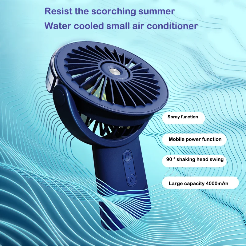 

Portable Strong Wind Handheld Mini Fan USB Rechargeable Mini Desktop Air Cooler Outdoor Fan 4000mAh Battery Handheld Fan