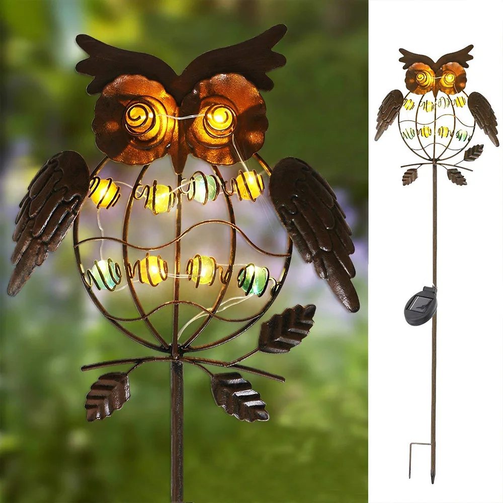 

Solar Powered LED Owl Suspended Garden Outdoor Light Owl Animal Lawn Lamps Unique Ornament for Garden Farmhouse Home Decor