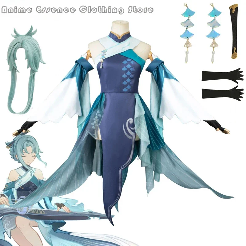 Игра Genshin Impact новый костюм Мадам Пинг для косплея парик женское элегантное платье
