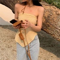 fashion triangle square scarf sexy tube top camisole womens outer wear no shoulder inner t shirt crop tops strapless silk scarf