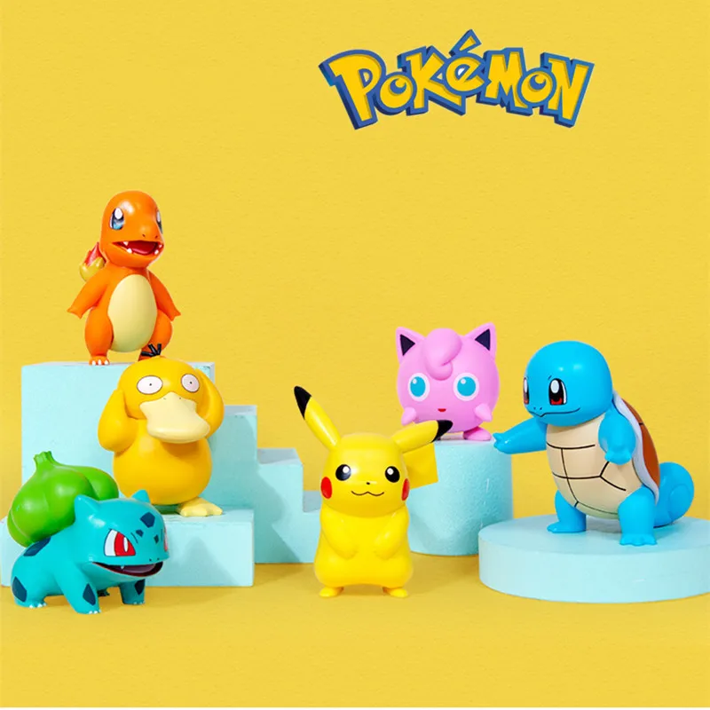 

Pokemon Anime Figures Pikachu Charmander Pokemon Figure Toys Psyduck Squirtle Jigglypuff Bulbasaur Anime Model Toy Free Shipping