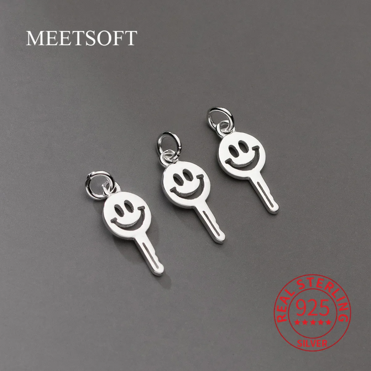Милые Подвески MEETSOFT из стерлингового серебра S925 пробы в виде веселых