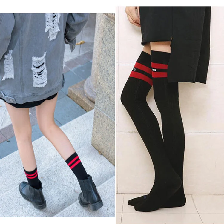 

Женские пикантные длинные носки кружевные выше колена нейлоновые чулки колготки облегающие чулки хлопковые трикотажные в полоску с буквам...