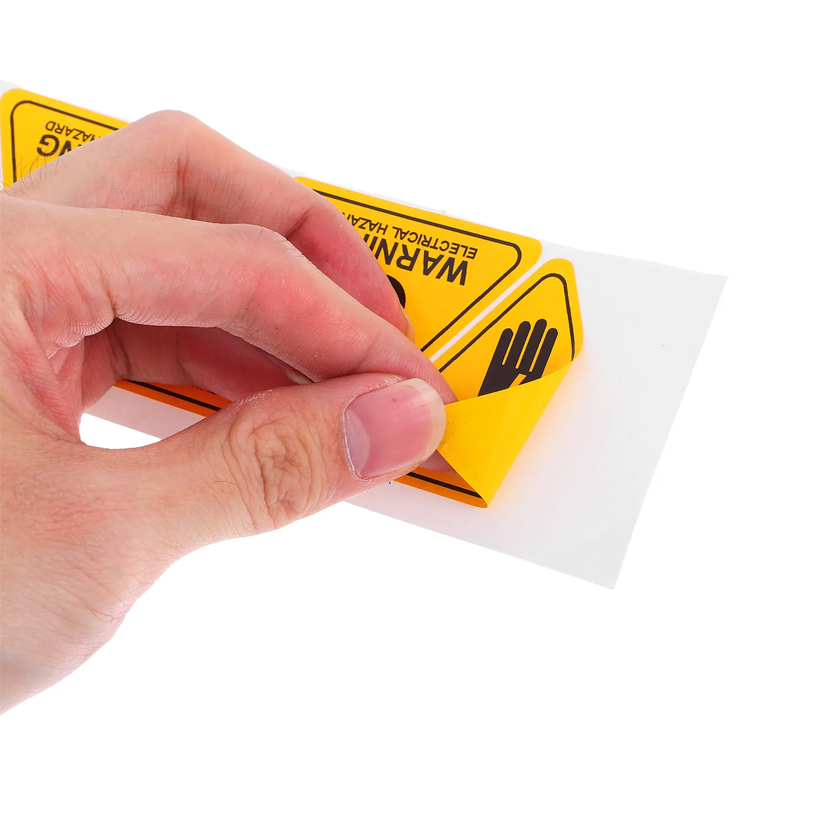 Фото 6 шт. электрических предупреждающих знаков с высокой видимостью, треугольные предупреждающие наклейки для промышленных и бытовых электрических панелей, высокое напряжение №4