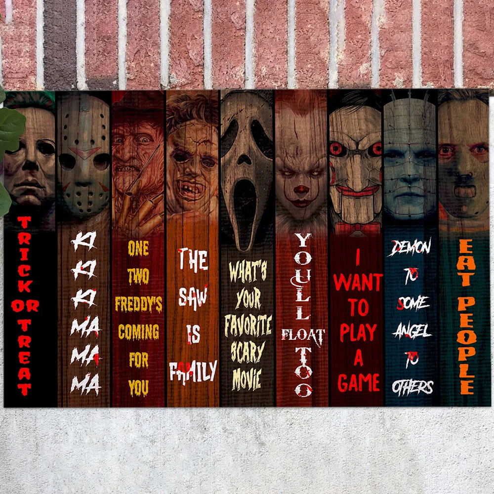 

Коллекционный коврик с героями мультфильмов Хэллоуин, нескользящий напольный коврик, абсорбирующие коврики для спальни, крыльца, Прямая по...