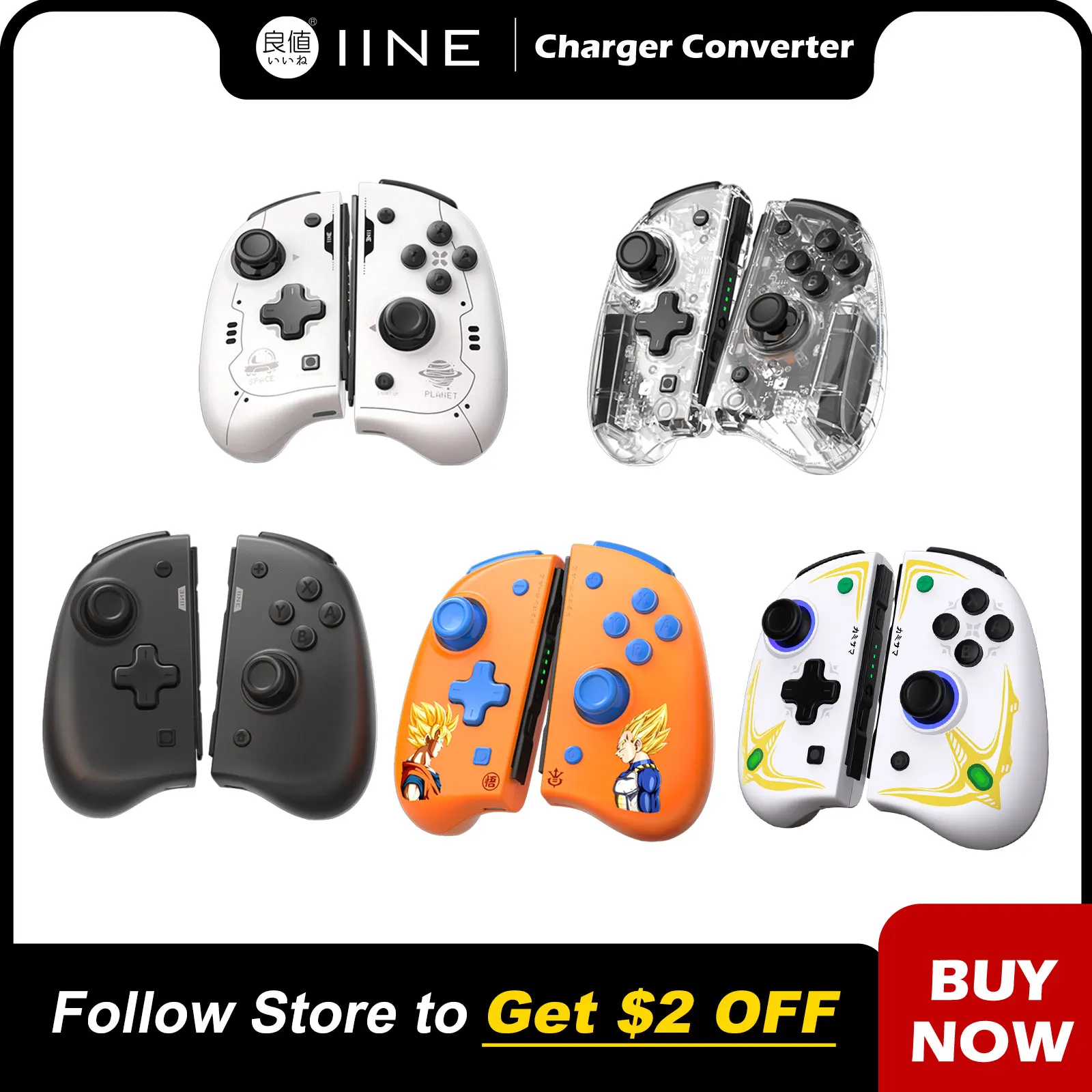  IINE Elite Joypad Wake Up Controller Auto Fire Mapping Function Compatible Nintendo Switch/Lite/OLED 