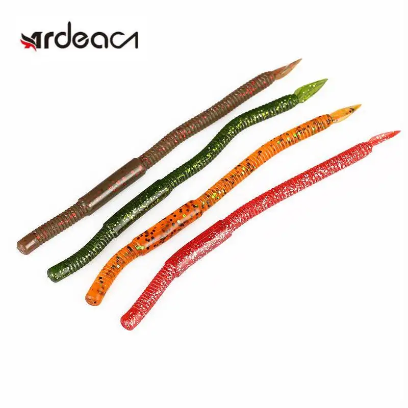 

ARDEA Earthworm Soft Bait 5Pcs 145mm/4.1g Silicone Simulation Long Tail Fishing Lure Artificial Slow Sinking Wobblers Jig Bass