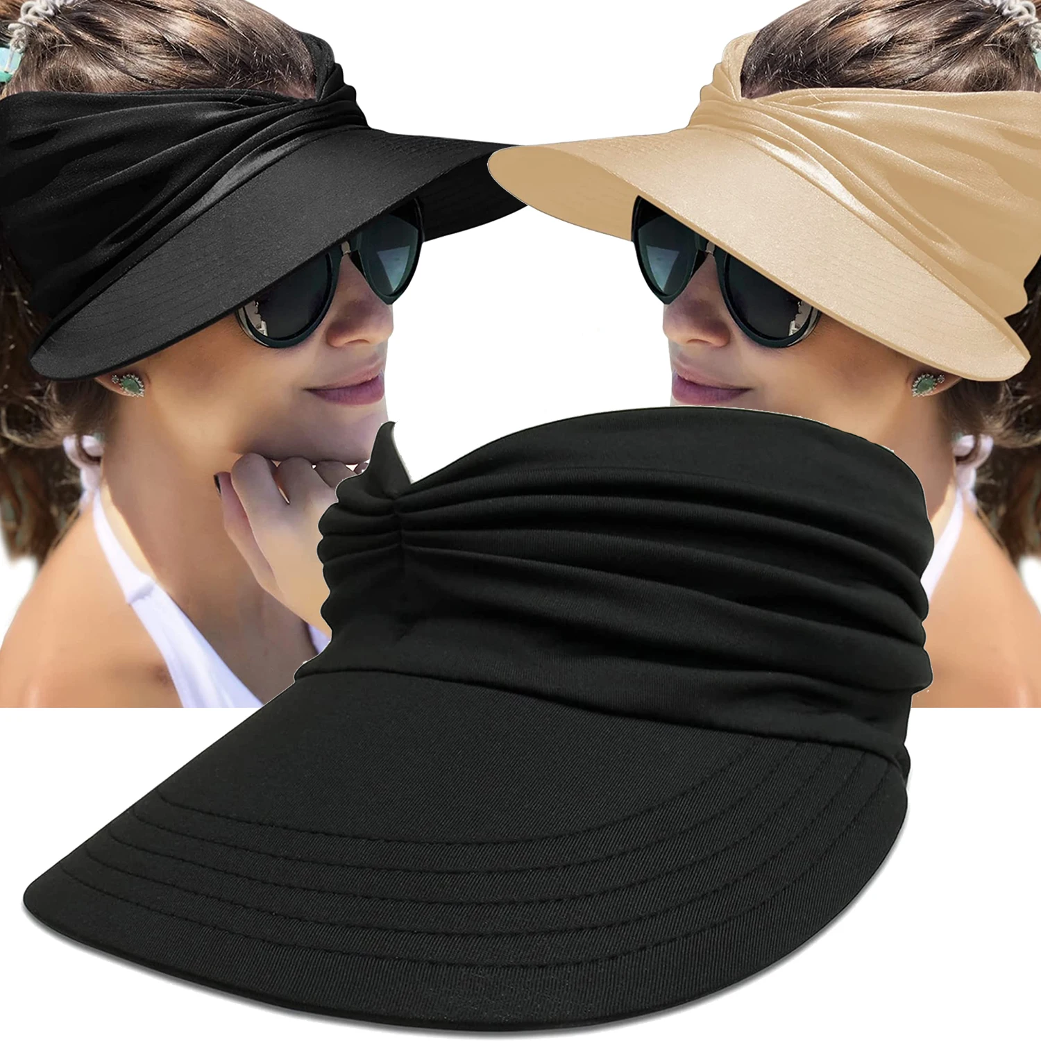 

Шляпа женская летняя с козырьком от солнца, эластичная Панама с защитой от ультрафиолета, с отверстиями, уличная шляпа от солнца, летняя