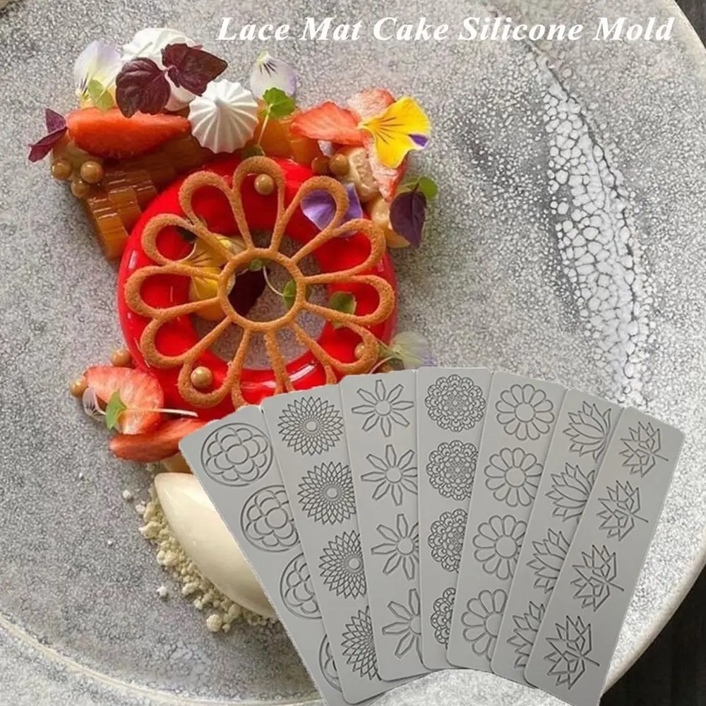 

Bakeware Chocolate Stencil Daisy Lotus 3D Leaves Fondant Mould Cake Decorating Border Cake Lace Mat Silicone Mold
