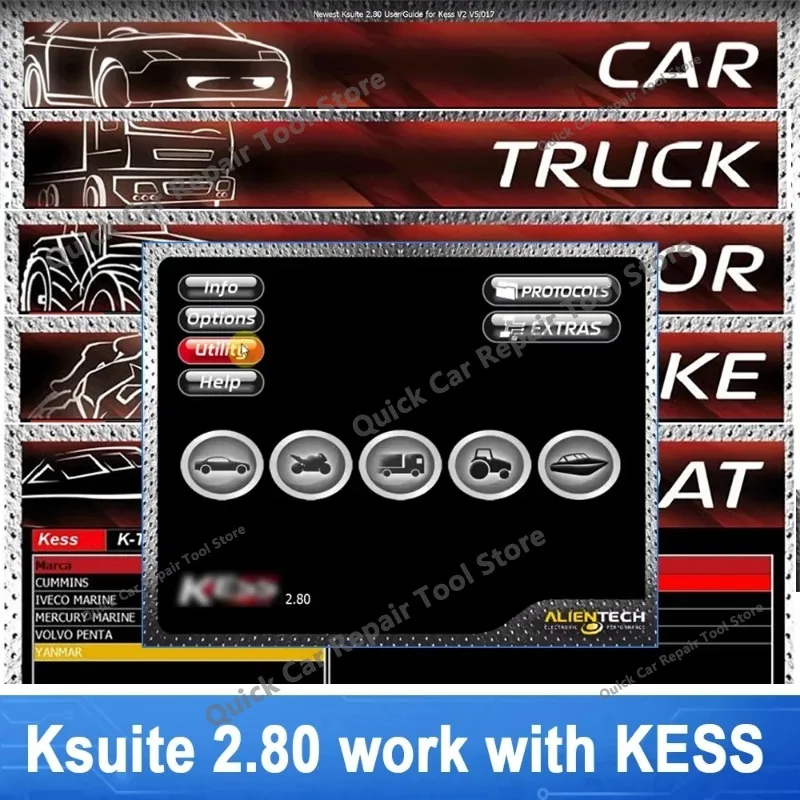Фото Сканер OBD2 Ksuite V2.80 Ktag 2.25 работает с K E S S V2 V5.017, исправляет ошибки RSA, подходит для автомобилей, грузовиков, мотоциклов, тракторов и европейских моделей. №3