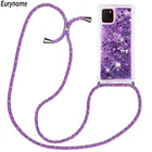 Чехол через плечо для Samsung Galaxy S20 Ultra S22 Note 10 Plus S21 A53 A33 чехол зыбучий песок Блестящий ремешок ожерелье плечевой ремень