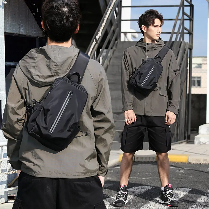 Повседневная Осенняя уличная сумка через плечо для мужчин нагрудная сумочка на