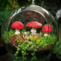 3pcs glow in the dark mushrooms mini miniature figurines garden mushrooms model statue ornaments diy landscape good quality