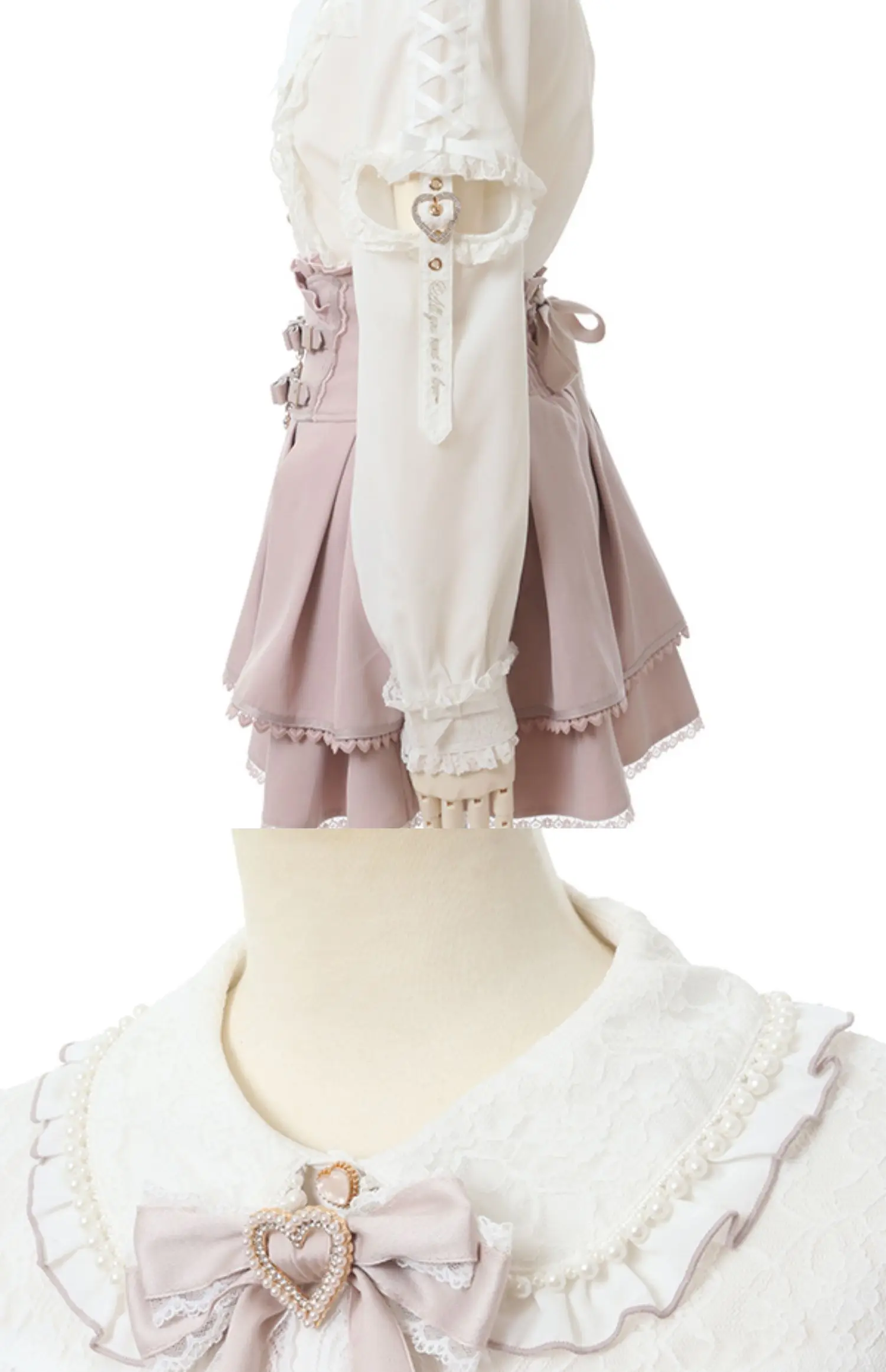 Женская рубашка со съемными рукавами и кружевной строчкой