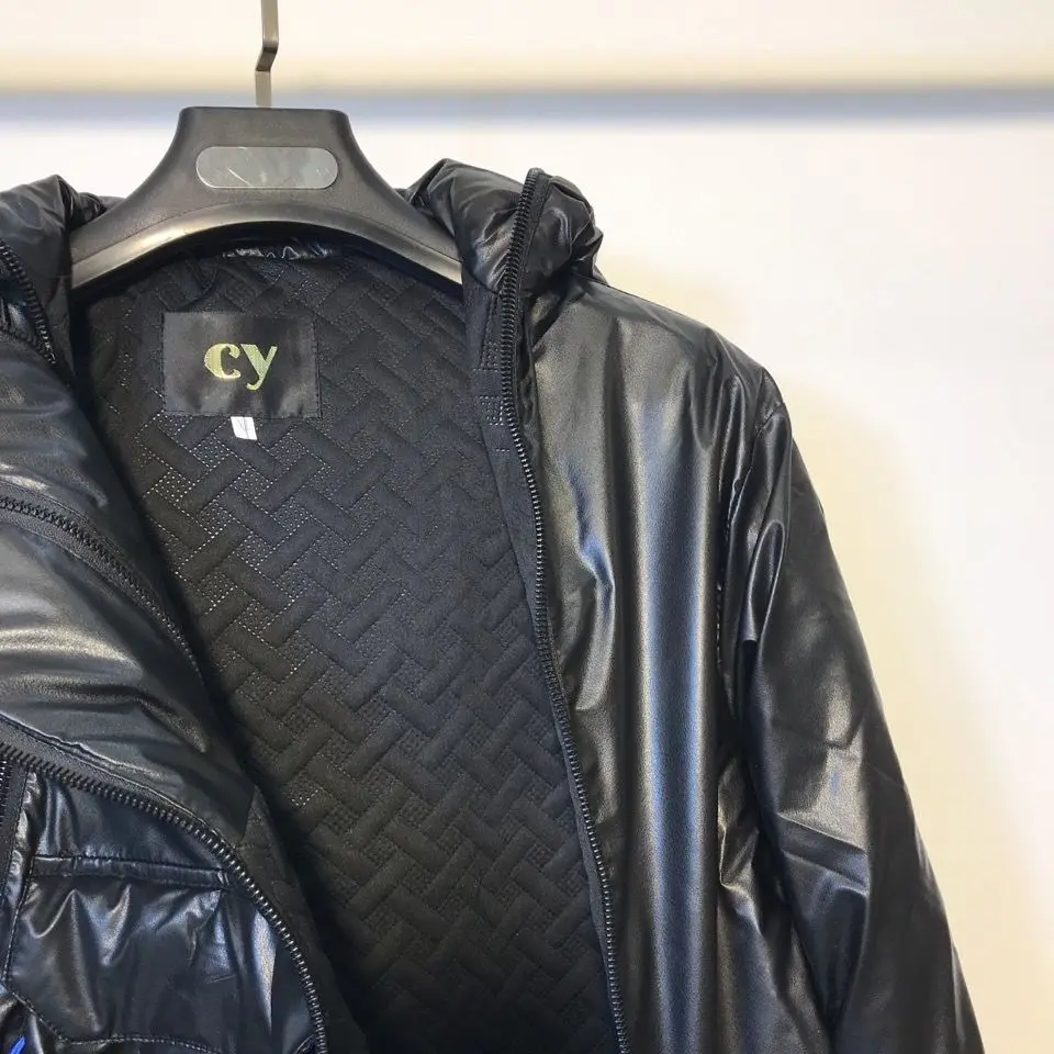 New Winter Men's Jacket Double Zip Cotton Jacket Parka Long Sleeve Hooded Loose Coats Fashion Big Pocket Warm  Brand